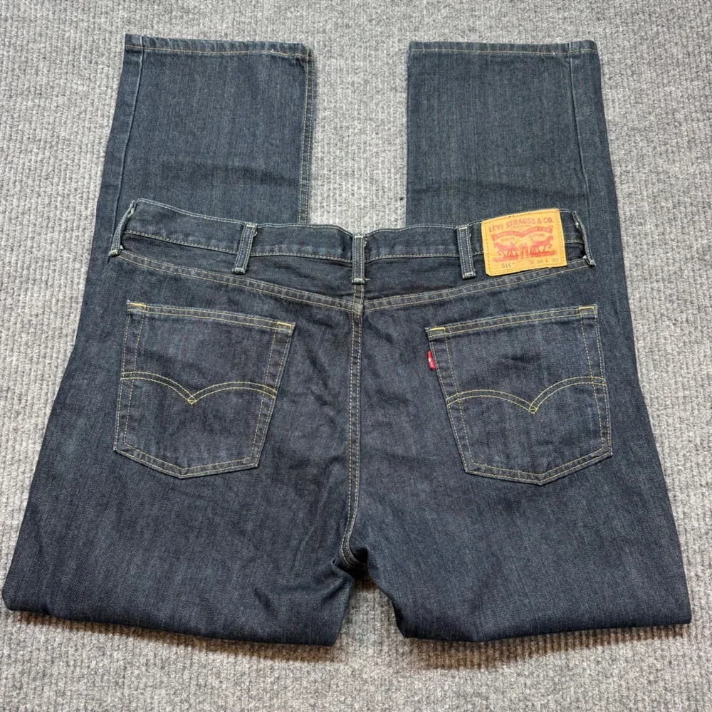 Levi's 514 38x30 Straight Fit Jeans Dark Wash Dad Jeans Gorpcore Normcore